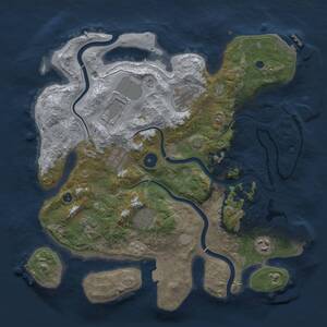 Thumbnail Rust Map: Procedural Map, Size: 3500, Seed: 264871, 13 Monuments