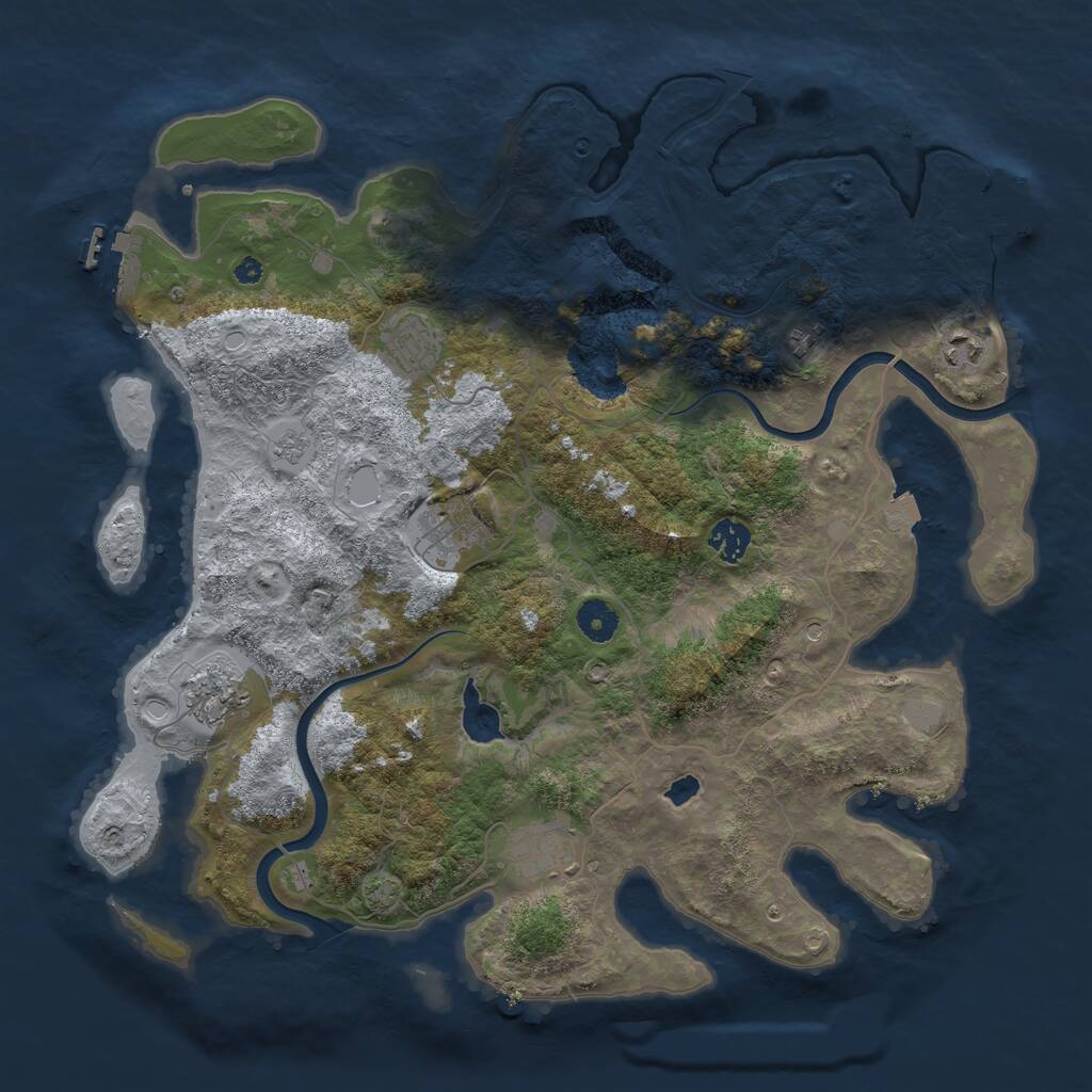 Rust Map: Procedural Map, Size: 4000, Seed: 362276862, 13 Monuments