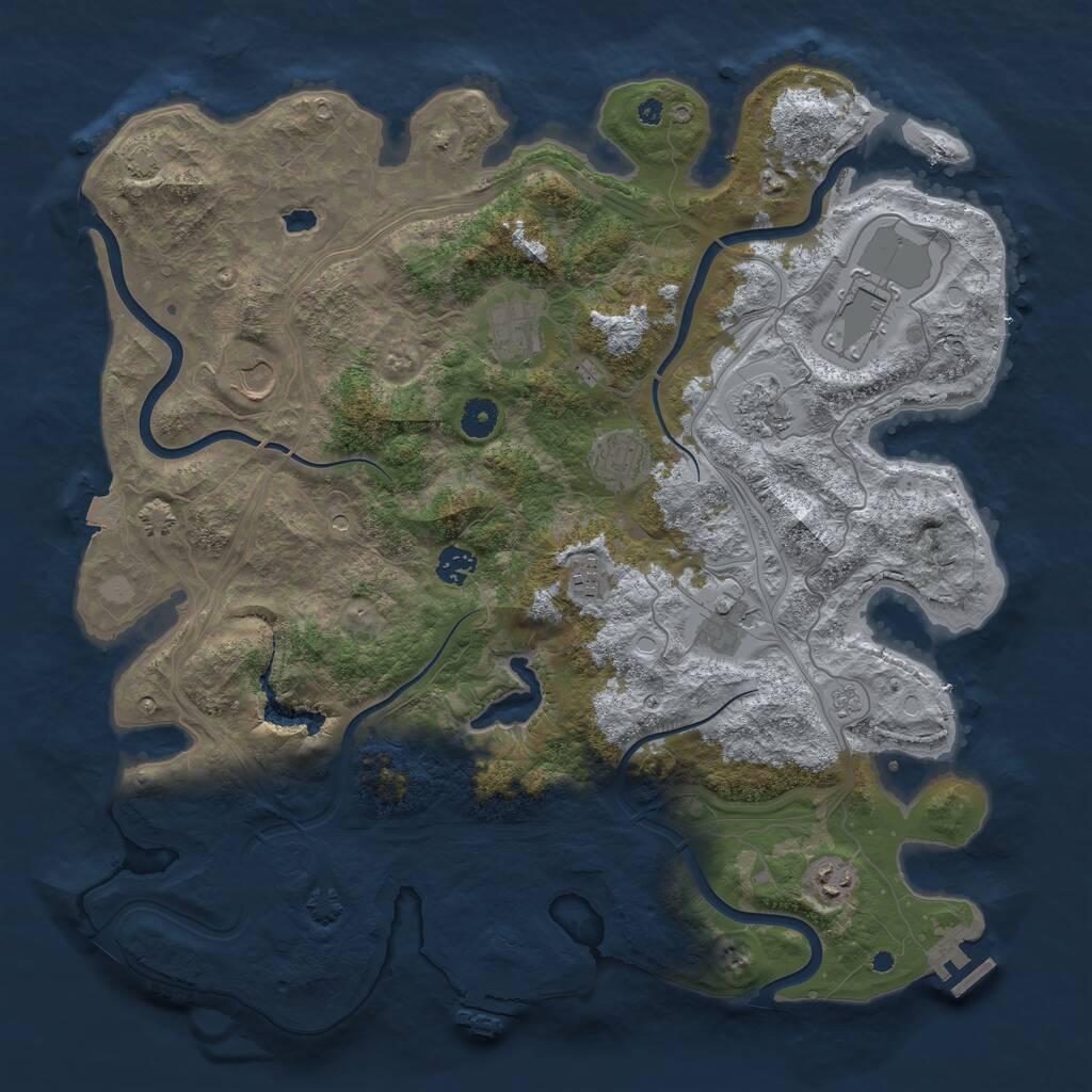Rust Map: Procedural Map, Size: 4250, Seed: 631956557, 15 Monuments