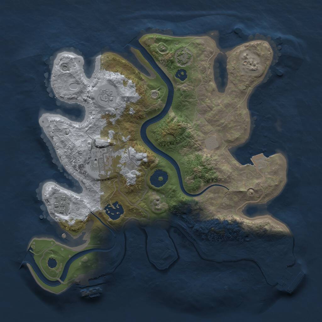 Rust Map: Procedural Map, Size: 2750, Seed: 30058569, 8 Monuments