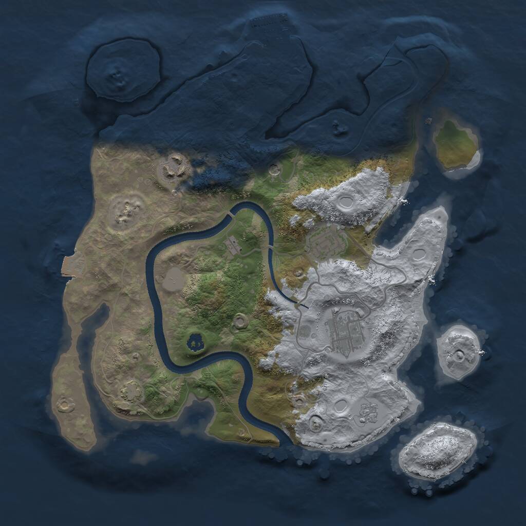 Rust Map: Procedural Map, Size: 3000, Seed: 1658766055, 8 Monuments