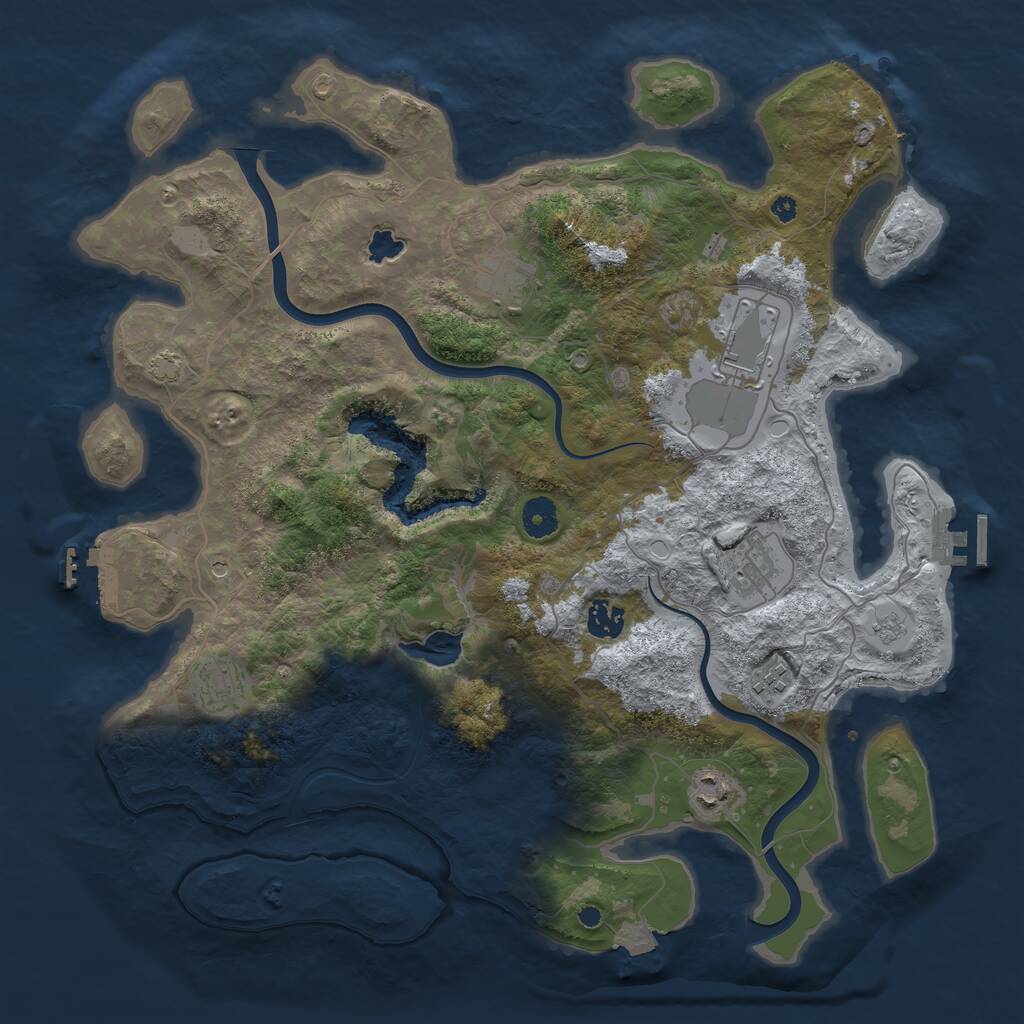 Rust Map: Procedural Map, Size: 4000, Seed: 976628724, 13 Monuments