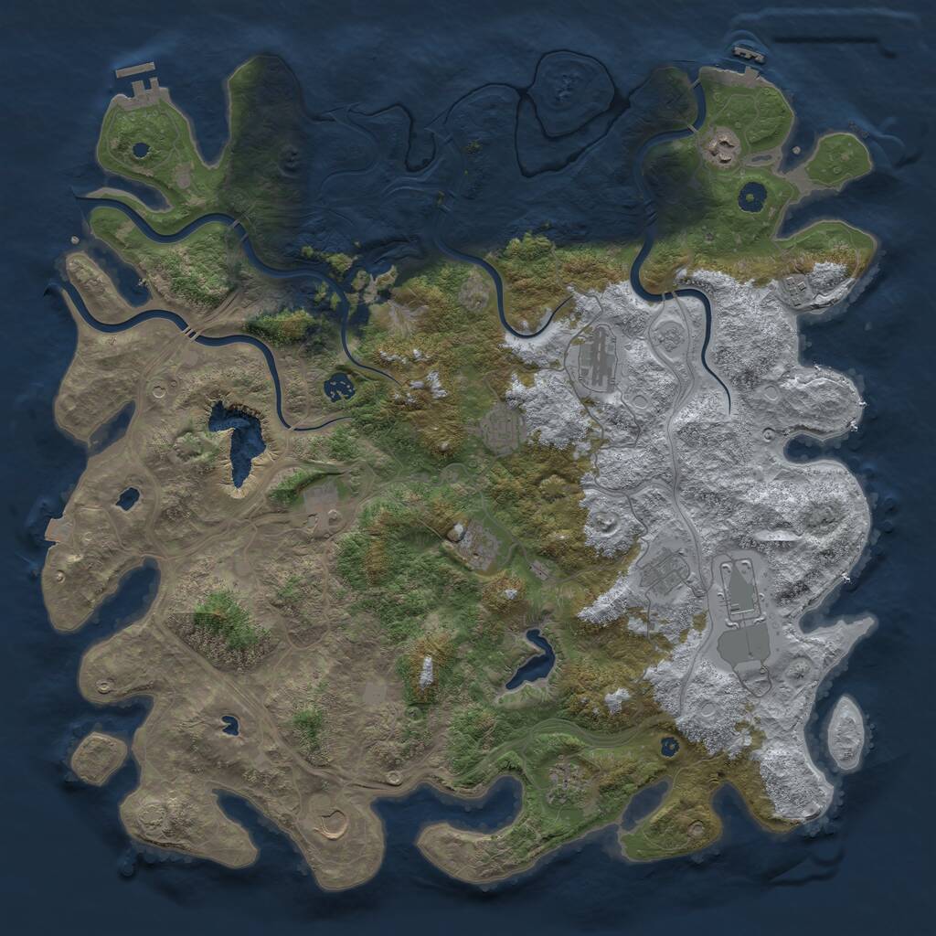 Rust Map: Procedural Map, Size: 4800, Seed: 1121162273, 17 Monuments