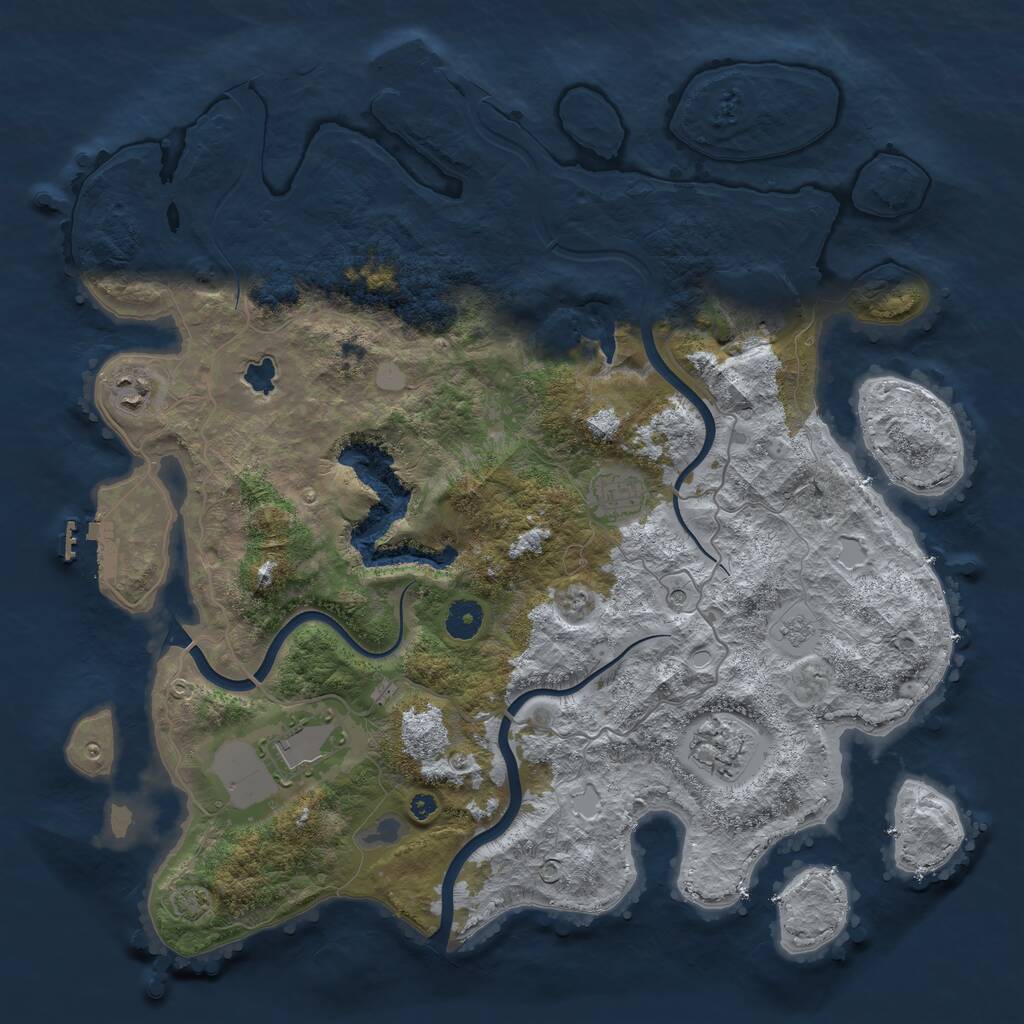 Rust Map: Procedural Map, Size: 4000, Seed: 685389771, 11 Monuments