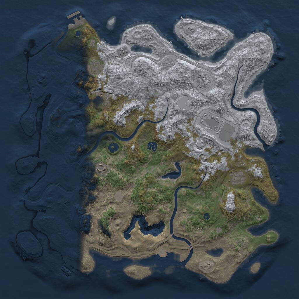 Rust Map: Procedural Map, Size: 4500, Seed: 170925163, 14 Monuments
