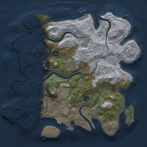 Thumbnail Rust Map: Procedural Map, Size: 3500, Seed: 1618368603, 9 Monuments
