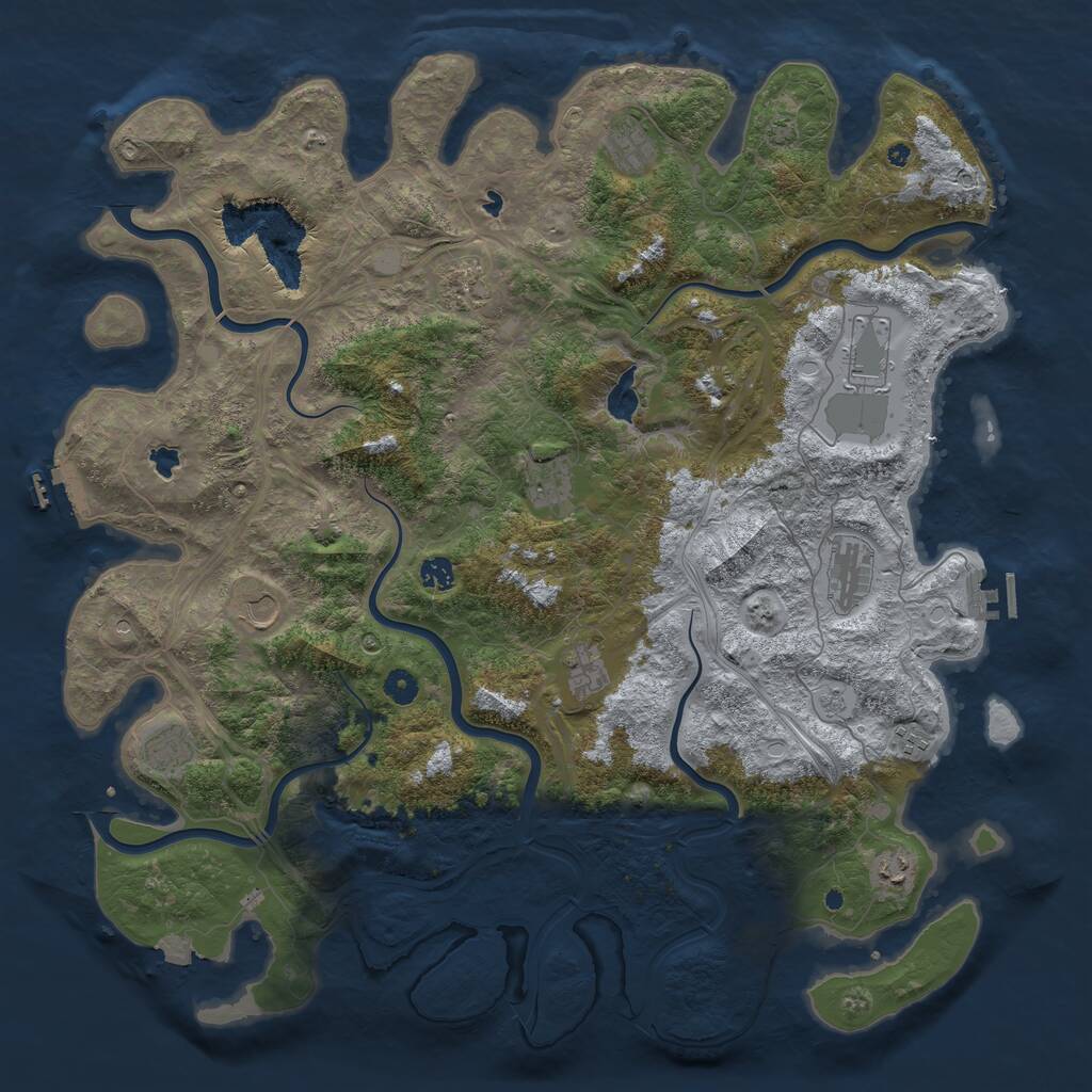 Rust Map: Procedural Map, Size: 4800, Seed: 215467478, 17 Monuments