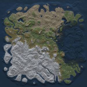 Rust Map: Procedural Map, Size: 6000, Seed: 1204779165, 17 Monuments