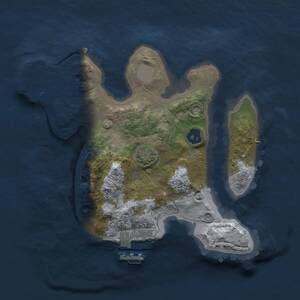 Thumbnail Rust Map: Procedural Map, Size: 2000, Seed: 1221727697, 4 Monuments