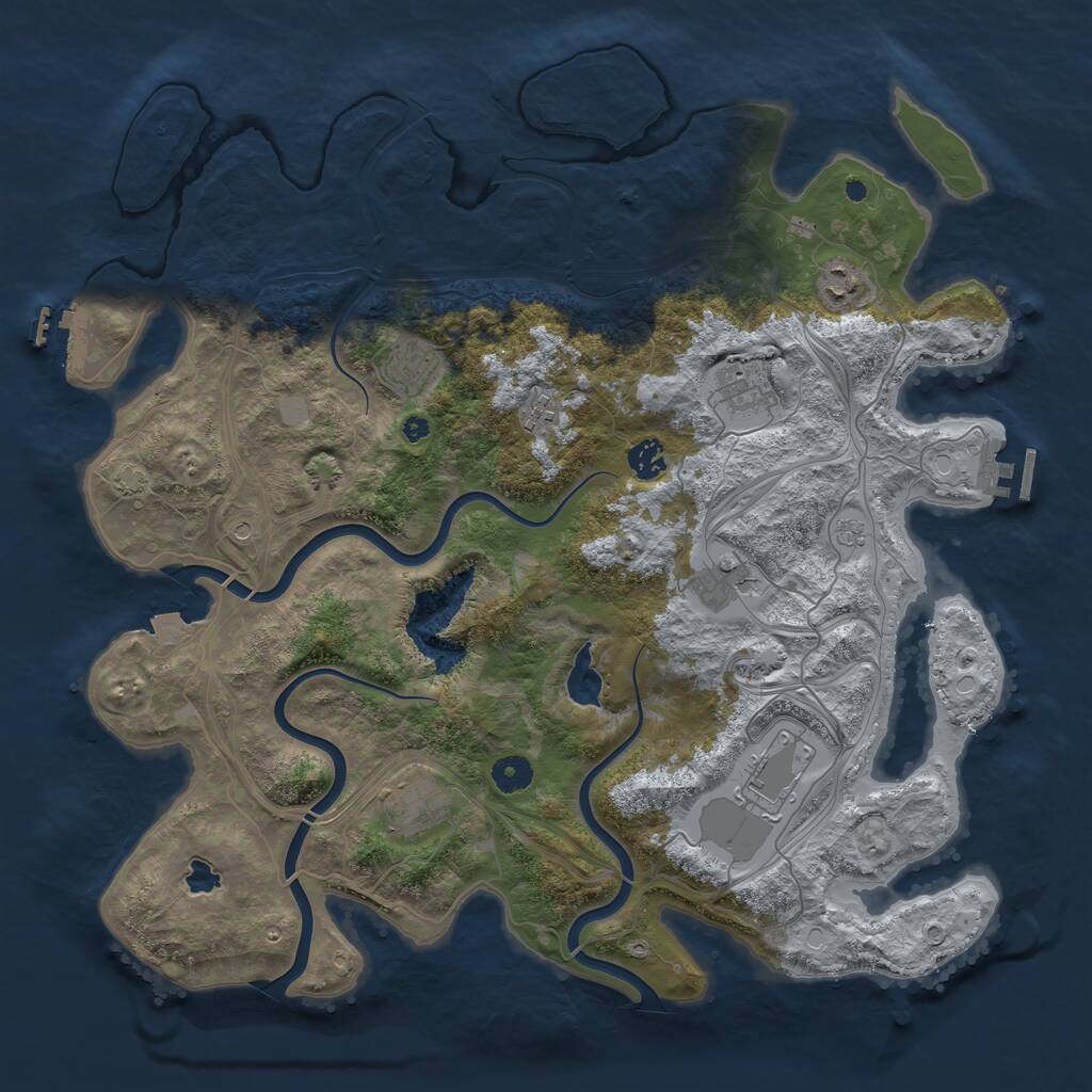 Rust Map: Procedural Map, Size: 4250, Seed: 602909136, 14 Monuments