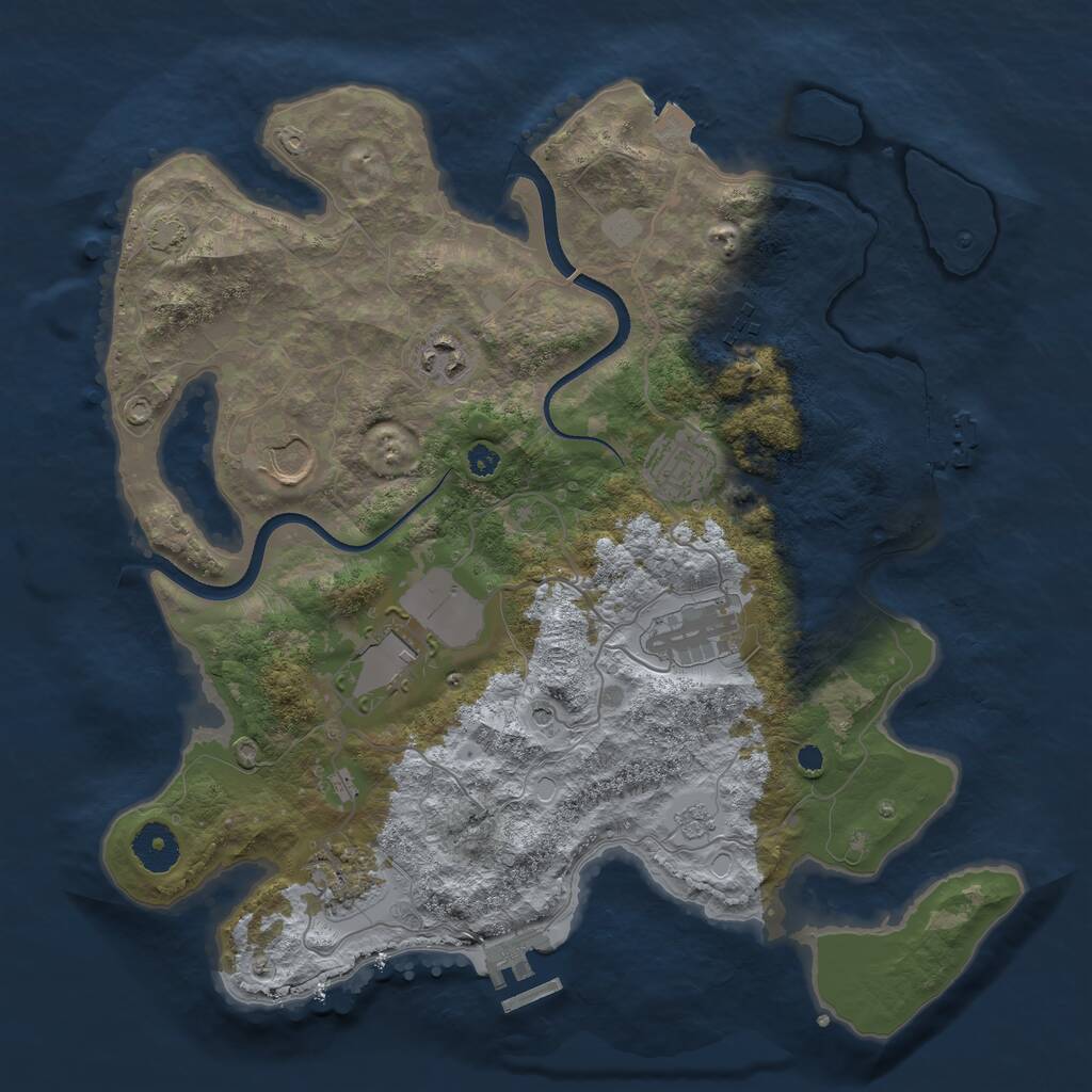 Rust Map: Procedural Map, Size: 3500, Seed: 206896875, 13 Monuments