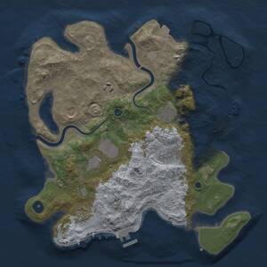Thumbnail Rust Map: Procedural Map, Size: 3500, Seed: 206896875, 13 Monuments