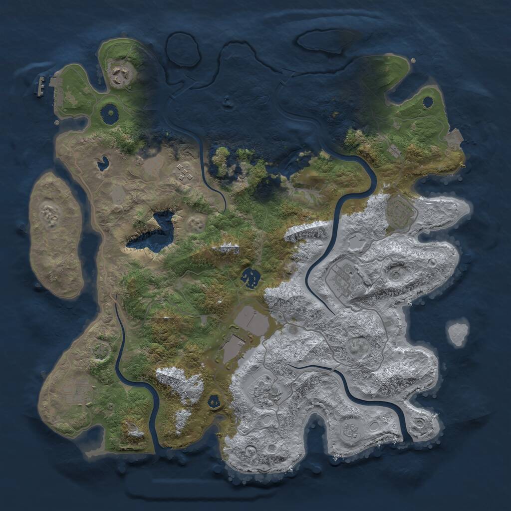 Rust Map: Procedural Map, Size: 4000, Seed: 89448, 14 Monuments