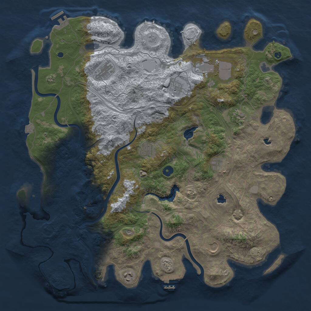 Rust Map: Procedural Map, Size: 4500, Seed: 114051990, 15 Monuments