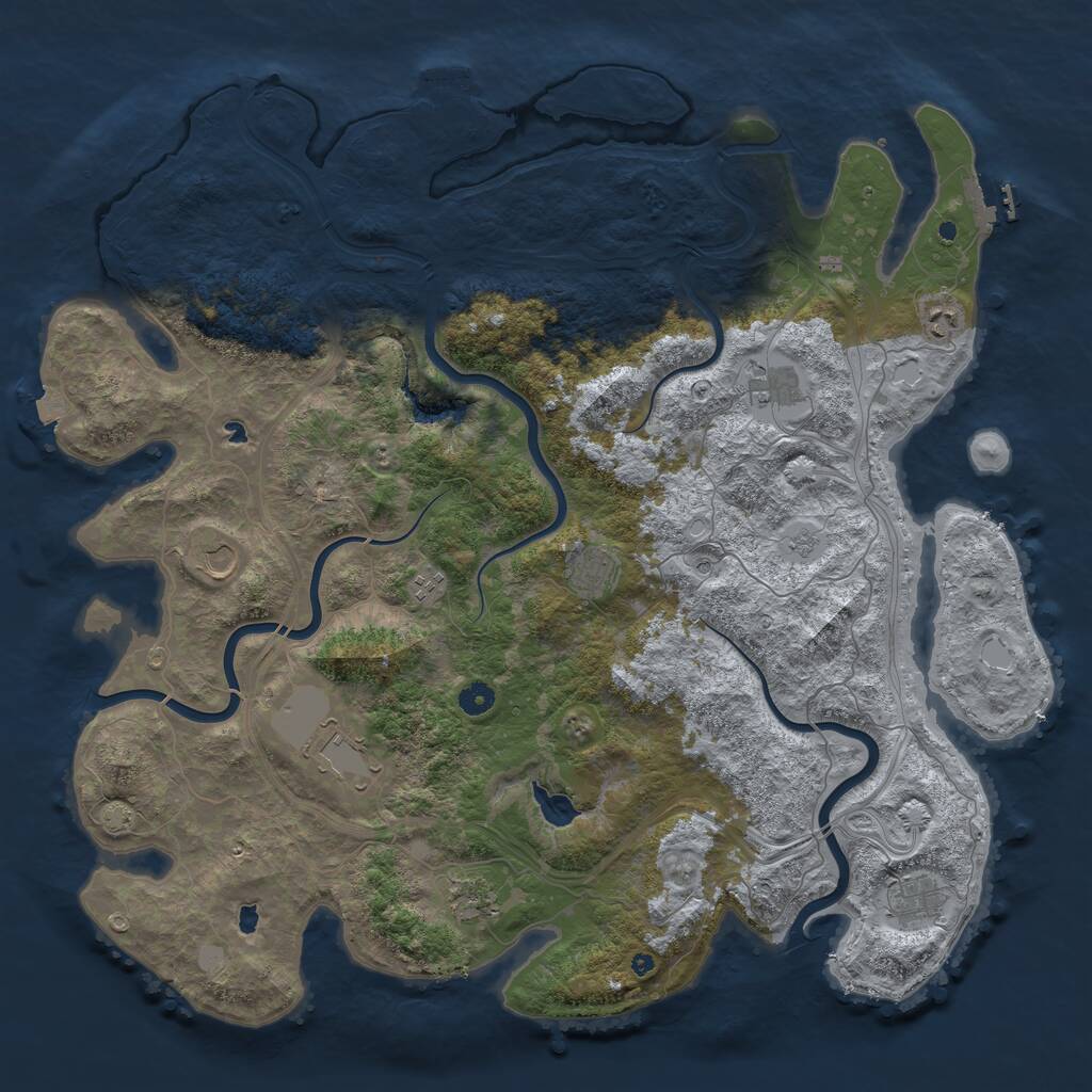 Rust Map: Procedural Map, Size: 4800, Seed: 31630, 14 Monuments