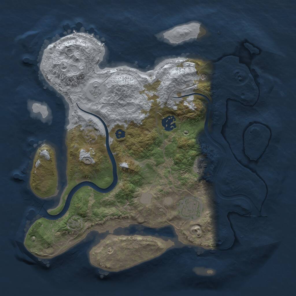 Rust Map: Procedural Map, Size: 3000, Seed: 73833, 7 Monuments