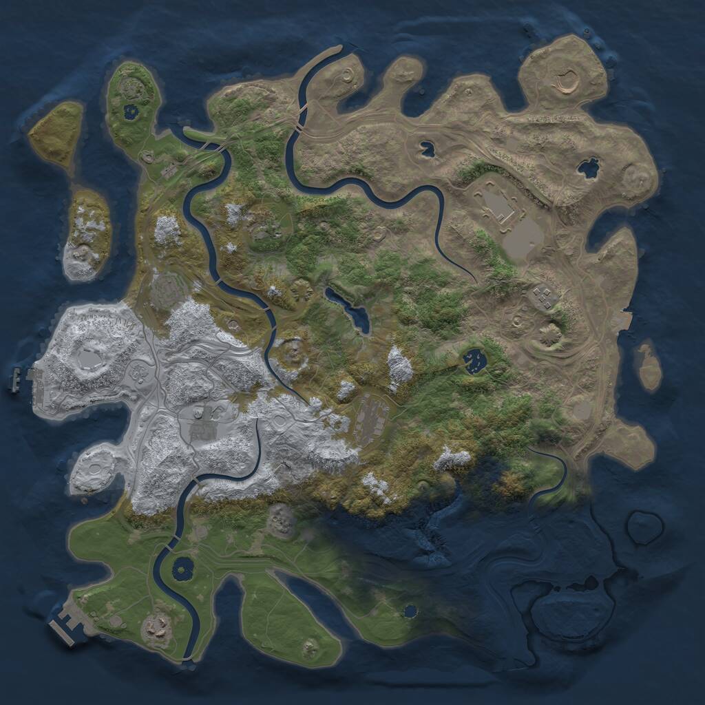 Rust Map: Procedural Map, Size: 4500, Seed: 860565547, 15 Monuments