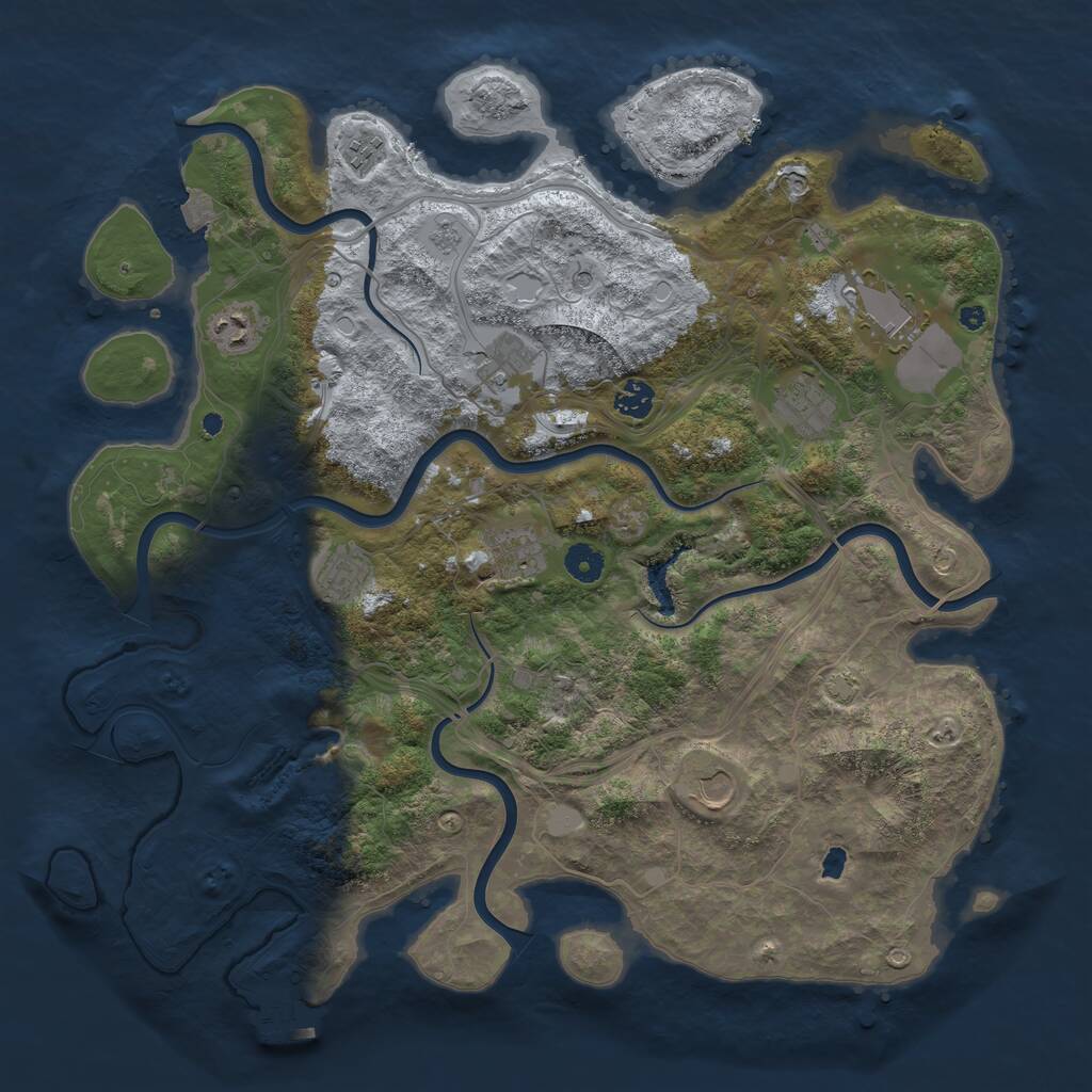 Rust Map: Procedural Map, Size: 4250, Seed: 2146061764, 14 Monuments