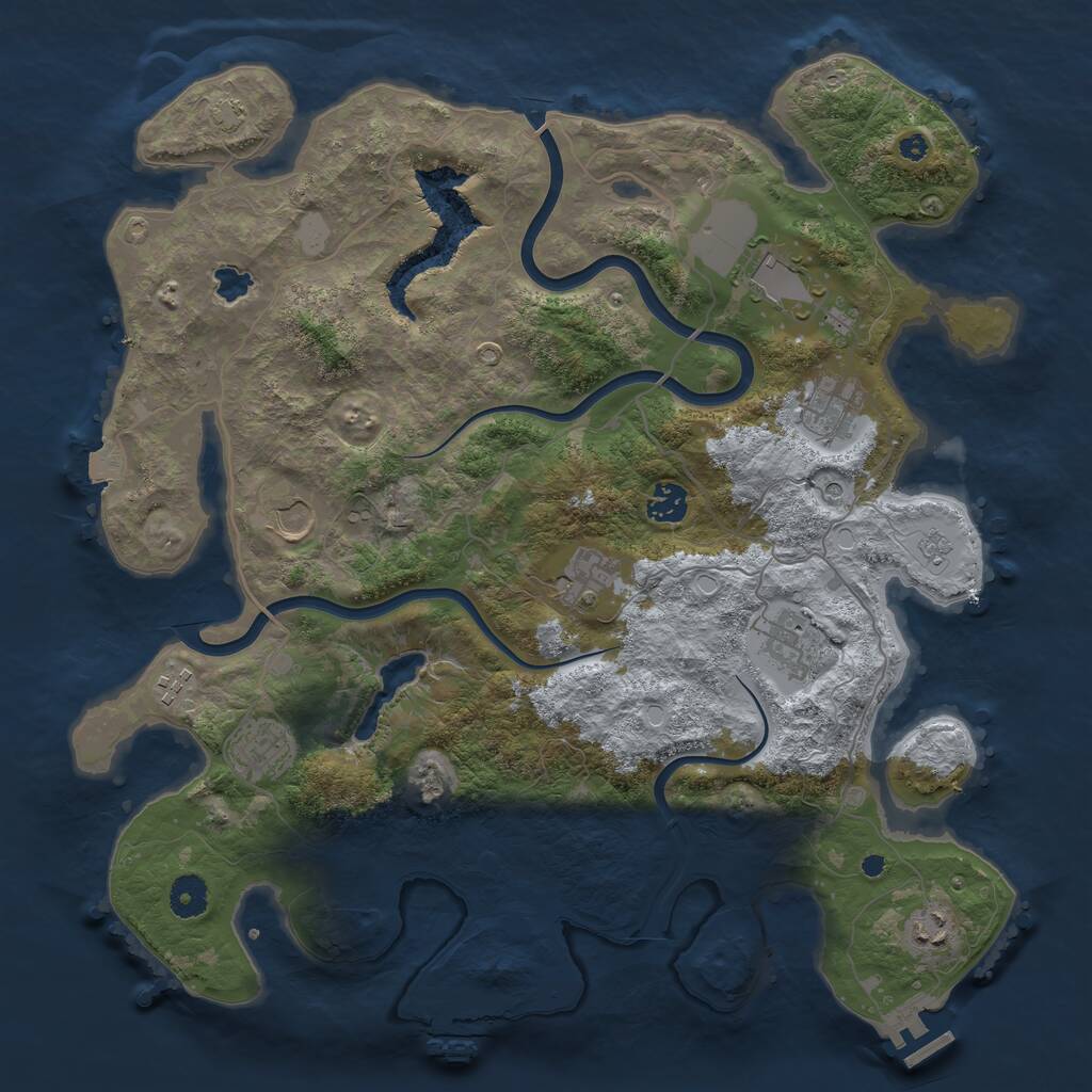 Rust Map: Procedural Map, Size: 4000, Seed: 2090477449, 15 Monuments