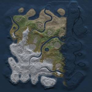Thumbnail Rust Map: Procedural Map, Size: 3500, Seed: 1208232, 12 Monuments