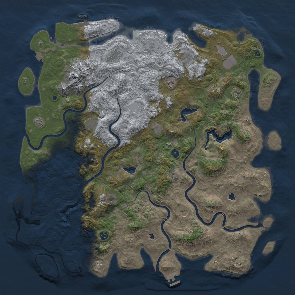 Rust Map: Procedural Map, Size: 5500, Seed: 114051990, 17 Monuments