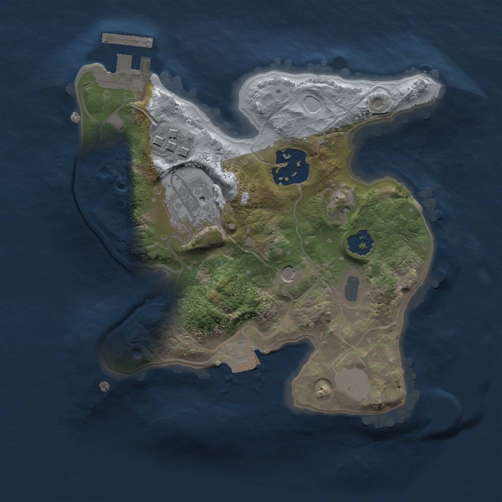 Rust Map: Procedural Map, Size: 2000, Seed: 53193, 6 Monuments