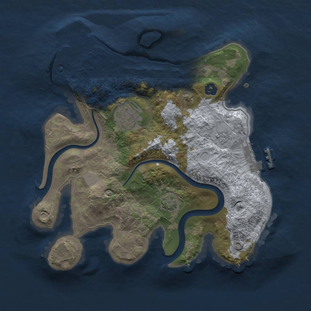 Rust Map: Procedural Map, Size: 2500, Seed: 1632773127, 6 Monuments