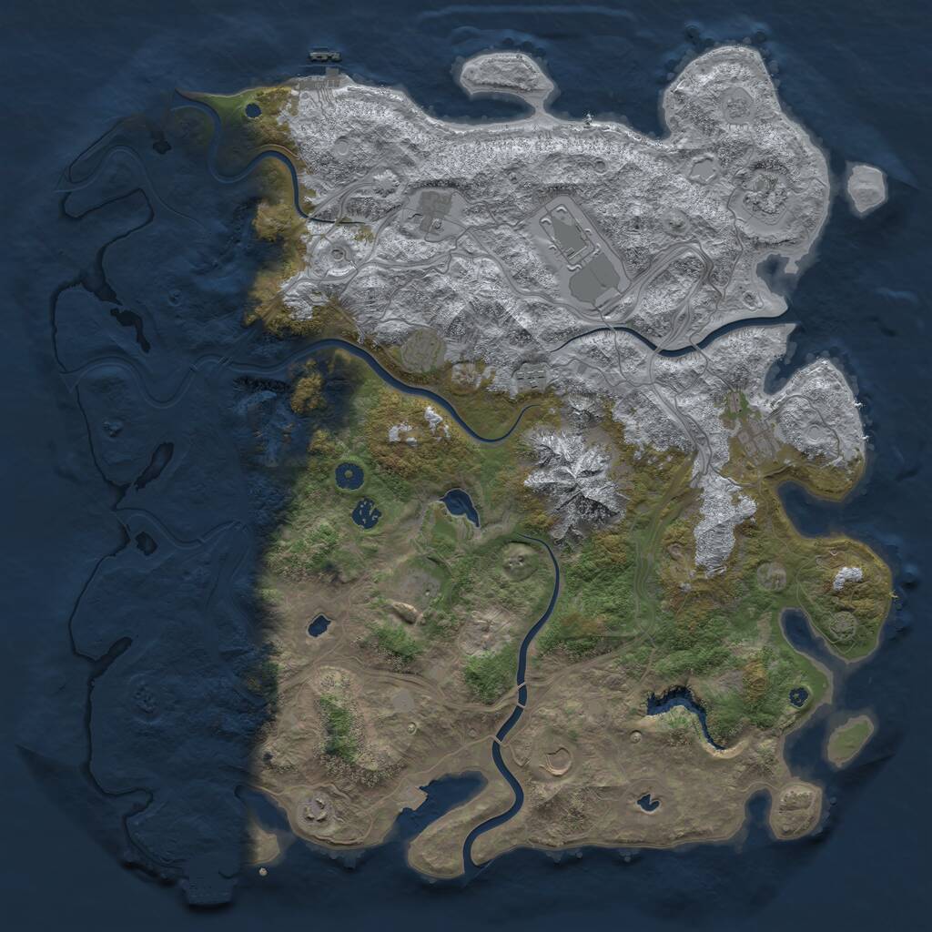 Rust Map: Procedural Map, Size: 5000, Seed: 346182528, 16 Monuments