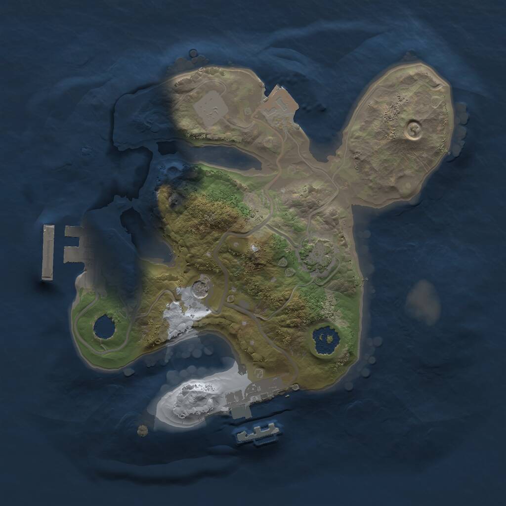 Rust Map: Procedural Map, Size: 1850, Seed: 1504205972, 5 Monuments