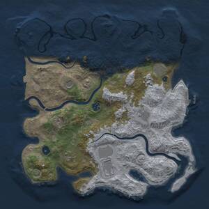 Thumbnail Rust Map: Procedural Map, Size: 3800, Seed: 53024206, 12 Monuments