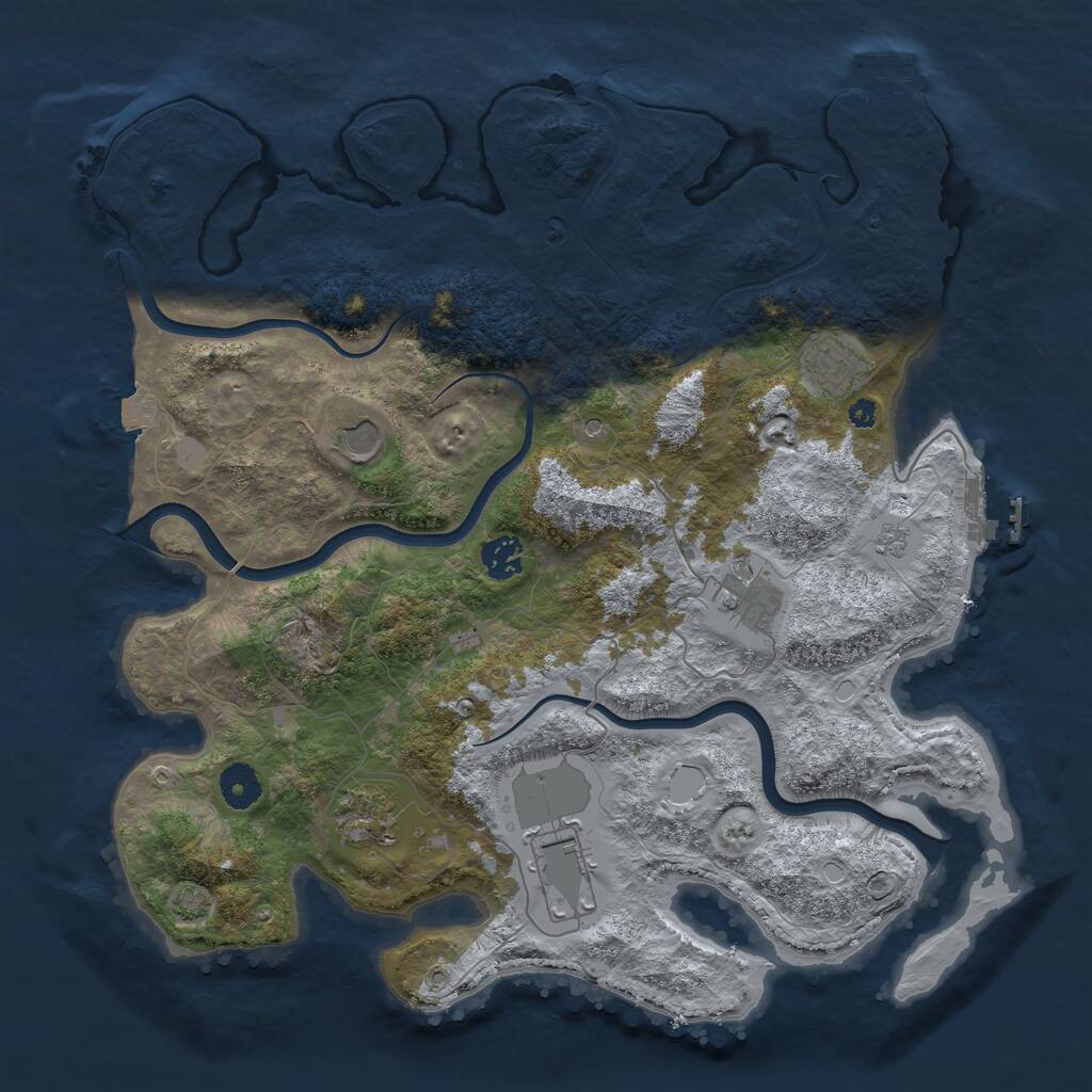 Rust Map: Procedural Map, Size: 3800, Seed: 53024206, 12 Monuments