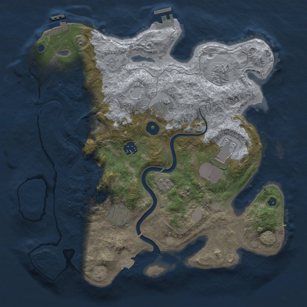 Rust Map: Procedural Map, Size: 3500, Seed: 387025797, 13 Monuments