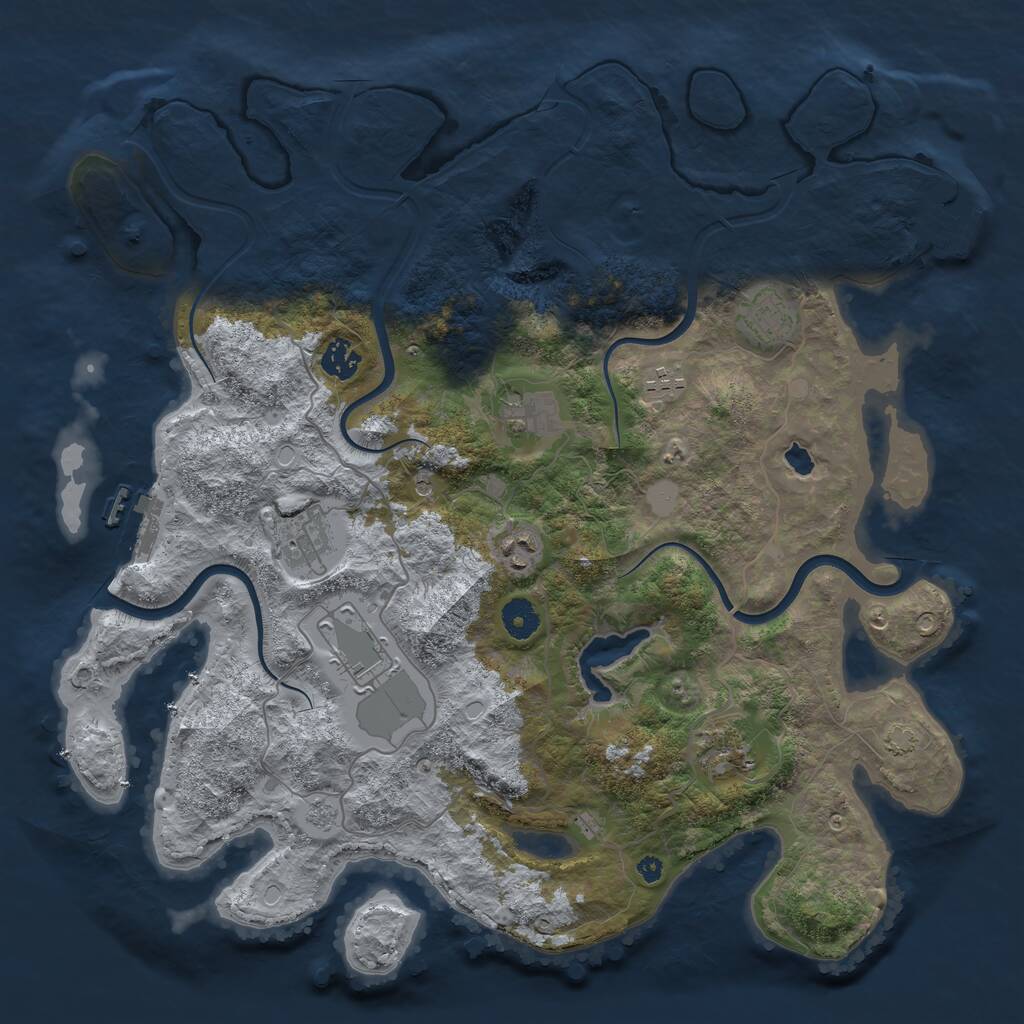 Rust Map: Procedural Map, Size: 4000, Seed: 1542647228, 14 Monuments