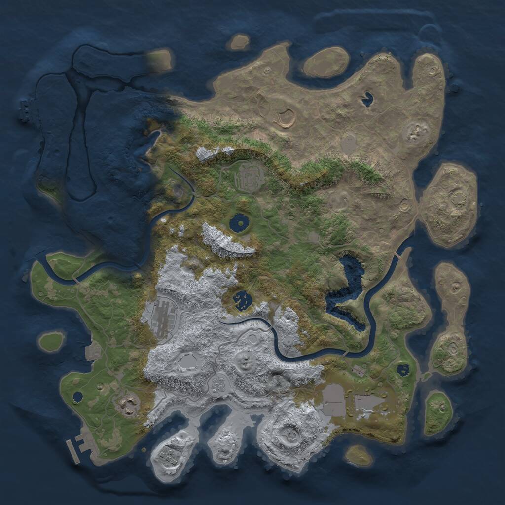 Rust Map: Procedural Map, Size: 4000, Seed: 503214367, 13 Monuments