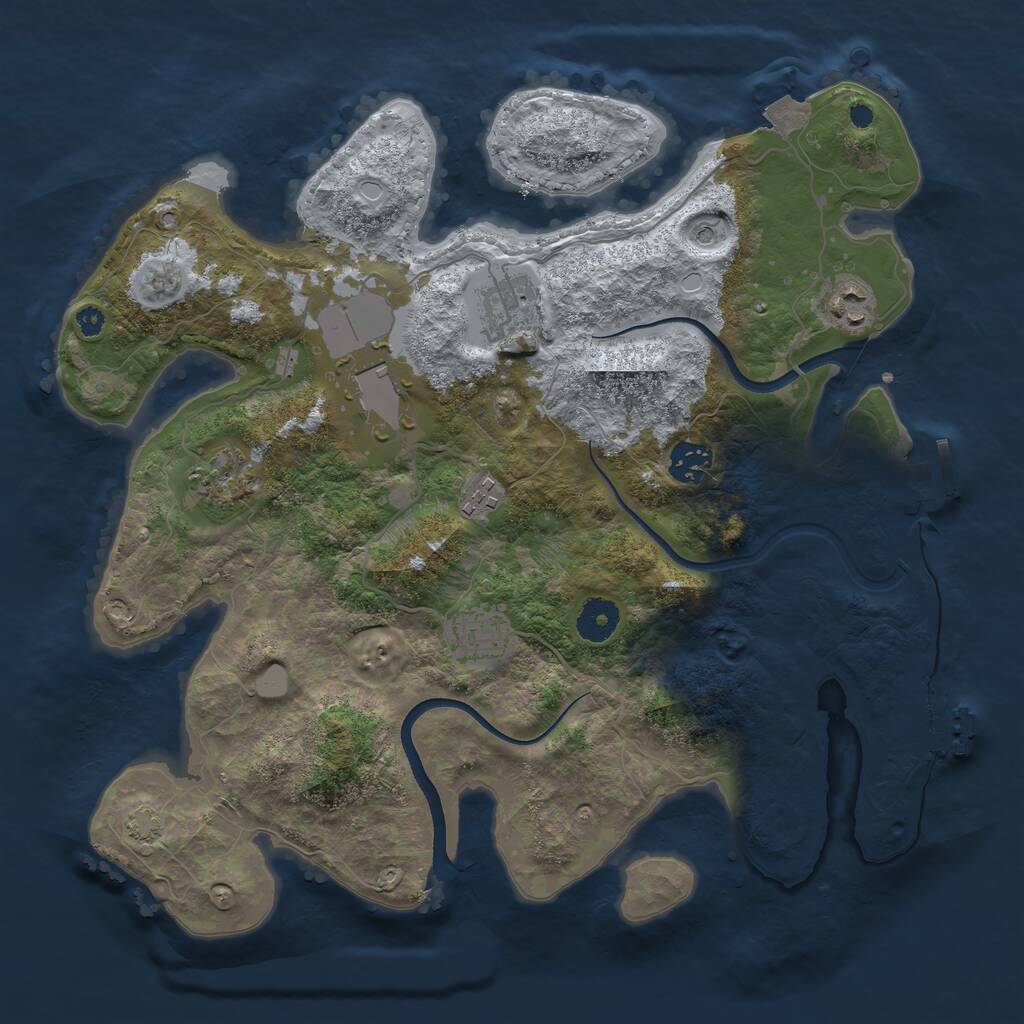 Rust Map: Procedural Map, Size: 3600, Seed: 8948, 12 Monuments