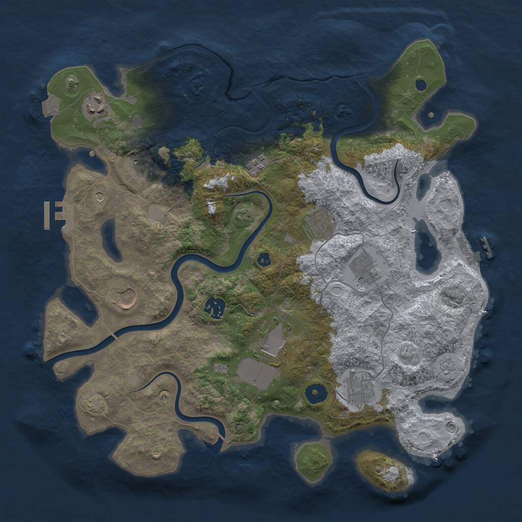Rust Map: Procedural Map, Size: 3750, Seed: 1500729656, 15 Monuments