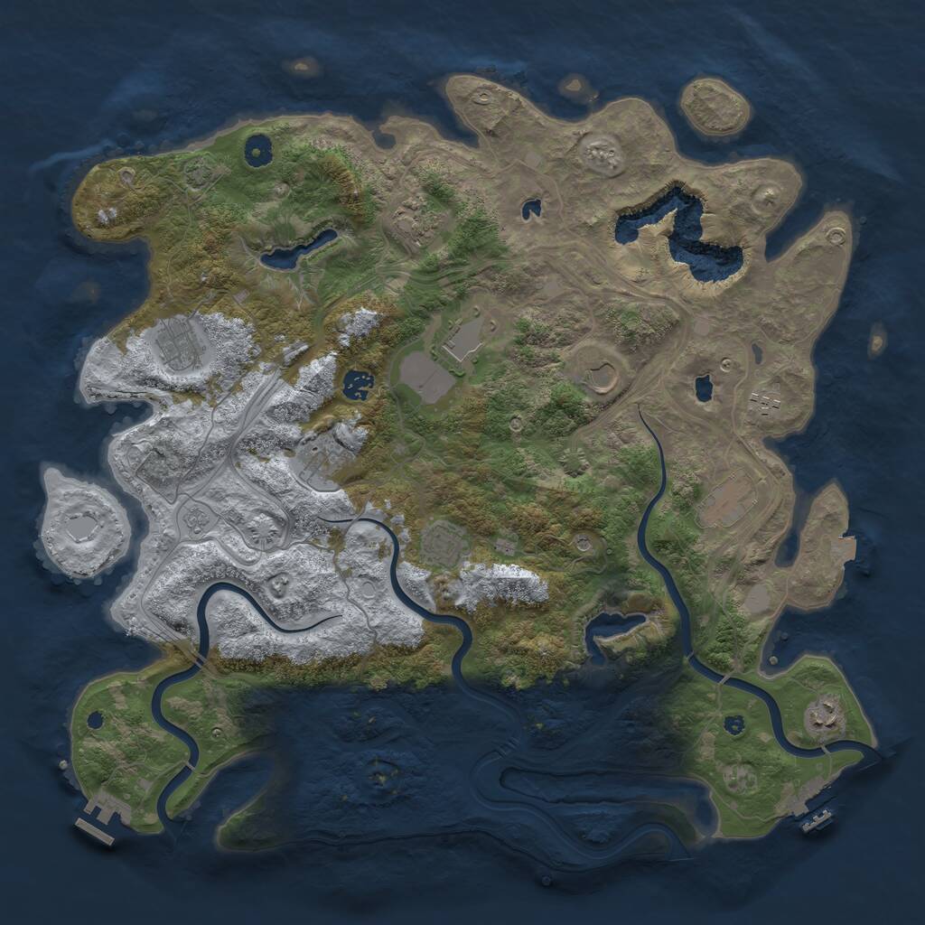 Rust Map: Procedural Map, Size: 4500, Seed: 1590557420, 16 Monuments