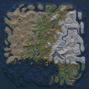 Thumbnail Rust Map: Procedural Map, Size: 6000, Seed: 259733054, 17 Monuments
