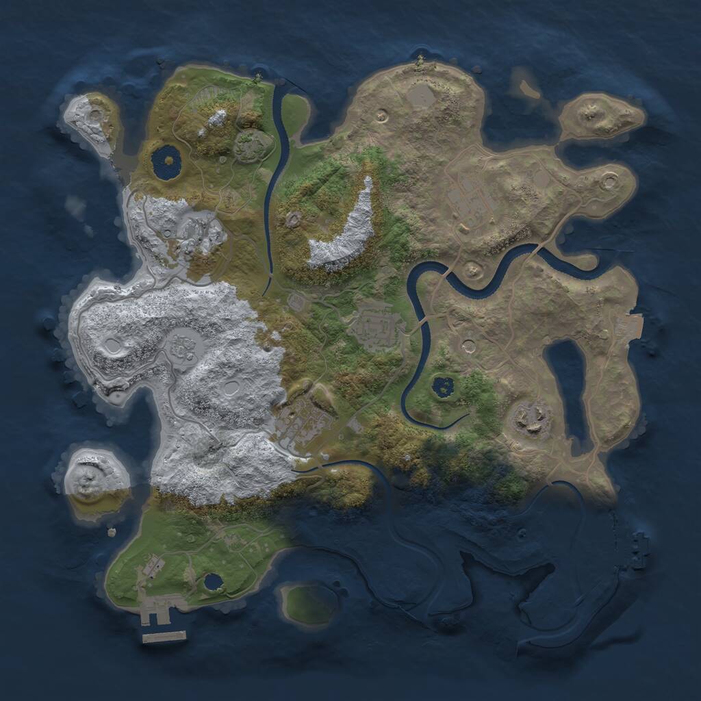 Rust Map: Procedural Map, Size: 3250, Seed: 1207508791, 11 Monuments