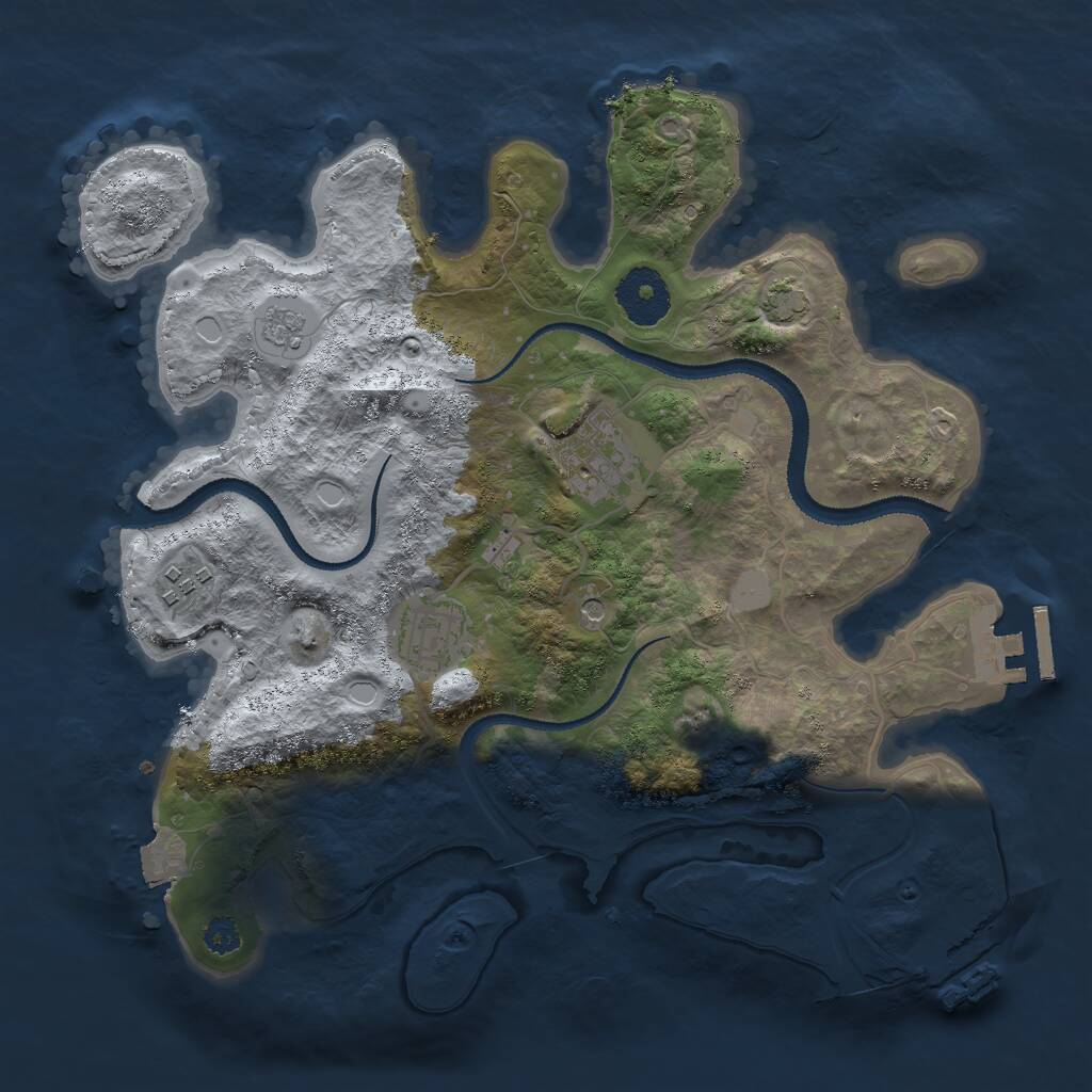 Rust Map: Procedural Map, Size: 3000, Seed: 94061524, 9 Monuments
