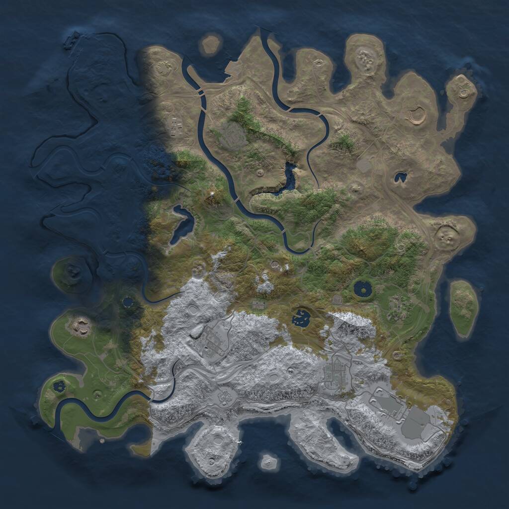 Rust Map: Procedural Map, Size: 4300, Seed: 25672543, 14 Monuments