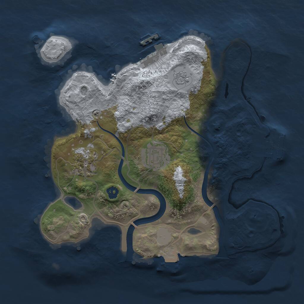 Rust Map: Procedural Map, Size: 2500, Seed: 25863, 6 Monuments
