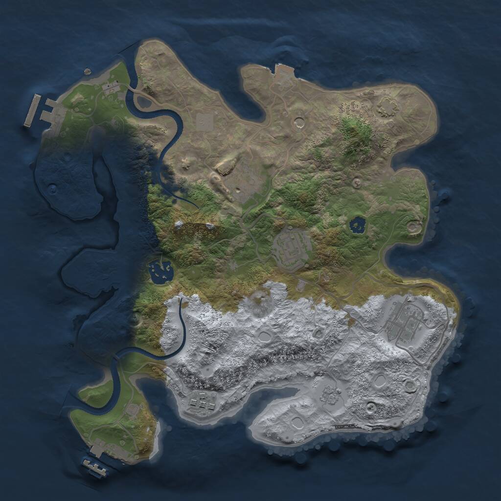 Rust Map: Procedural Map, Size: 3000, Seed: 24092, 11 Monuments