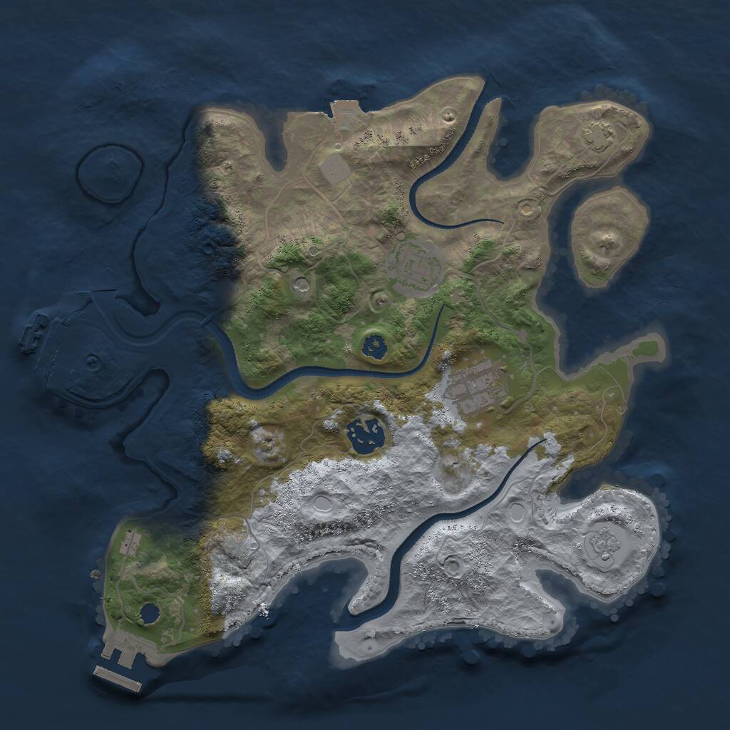 Rust Map: Procedural Map, Size: 3000, Seed: 670519, 9 Monuments