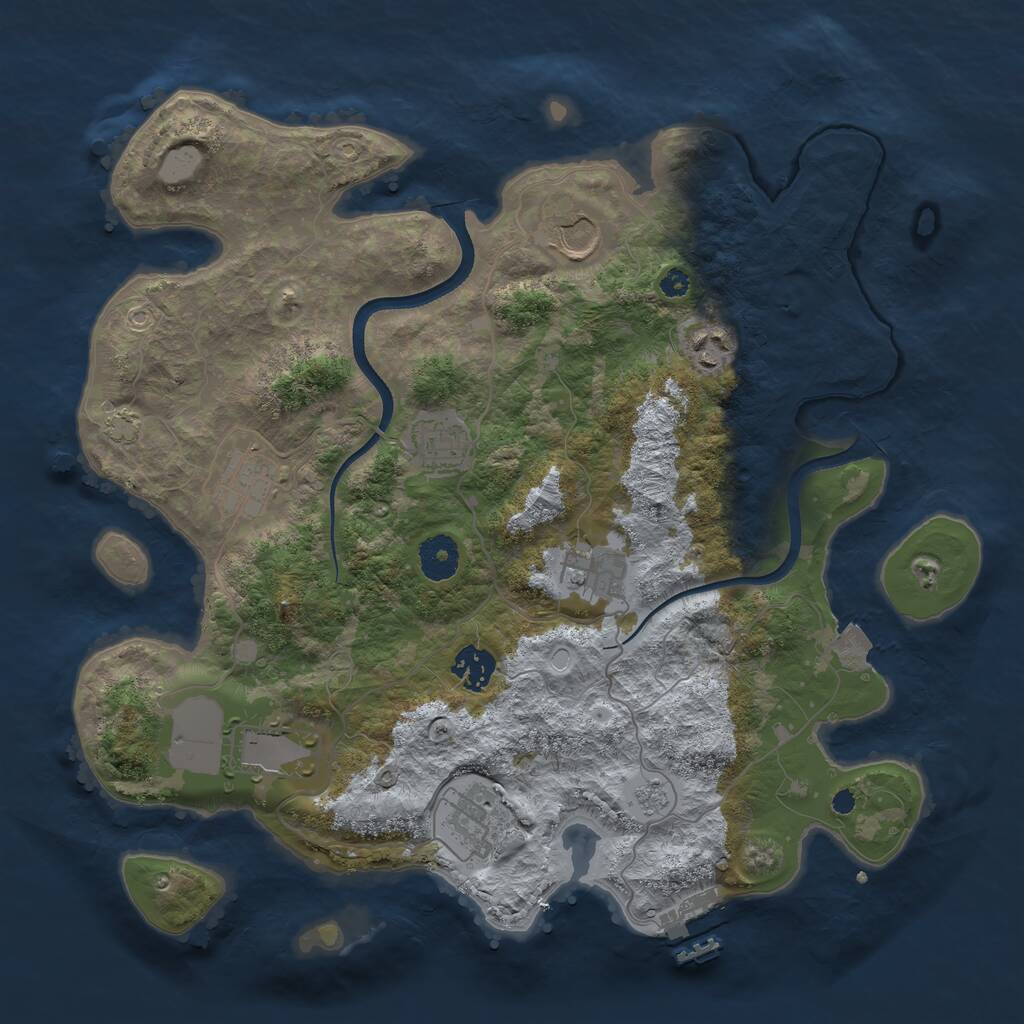 Rust Map: Procedural Map, Size: 3600, Seed: 337236, 12 Monuments