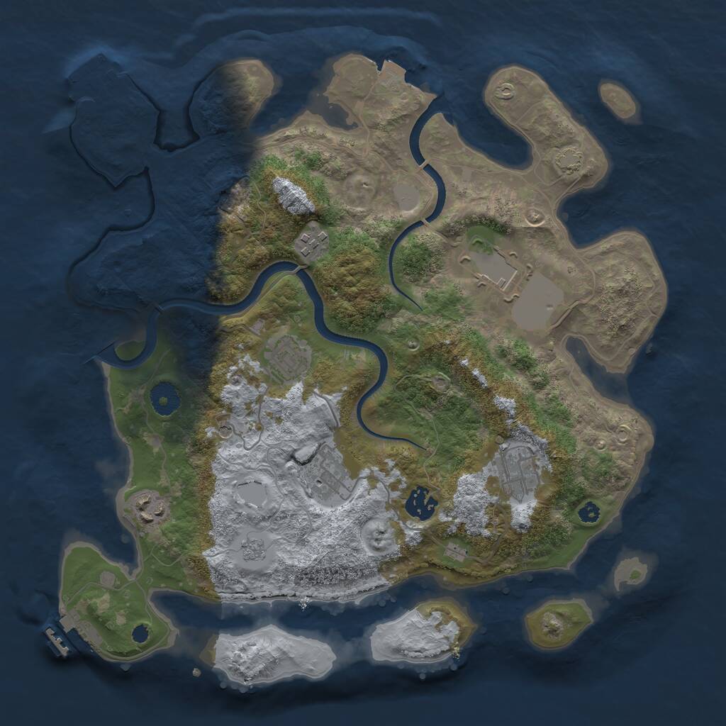 Rust Map: Procedural Map, Size: 3500, Seed: 612346, 13 Monuments