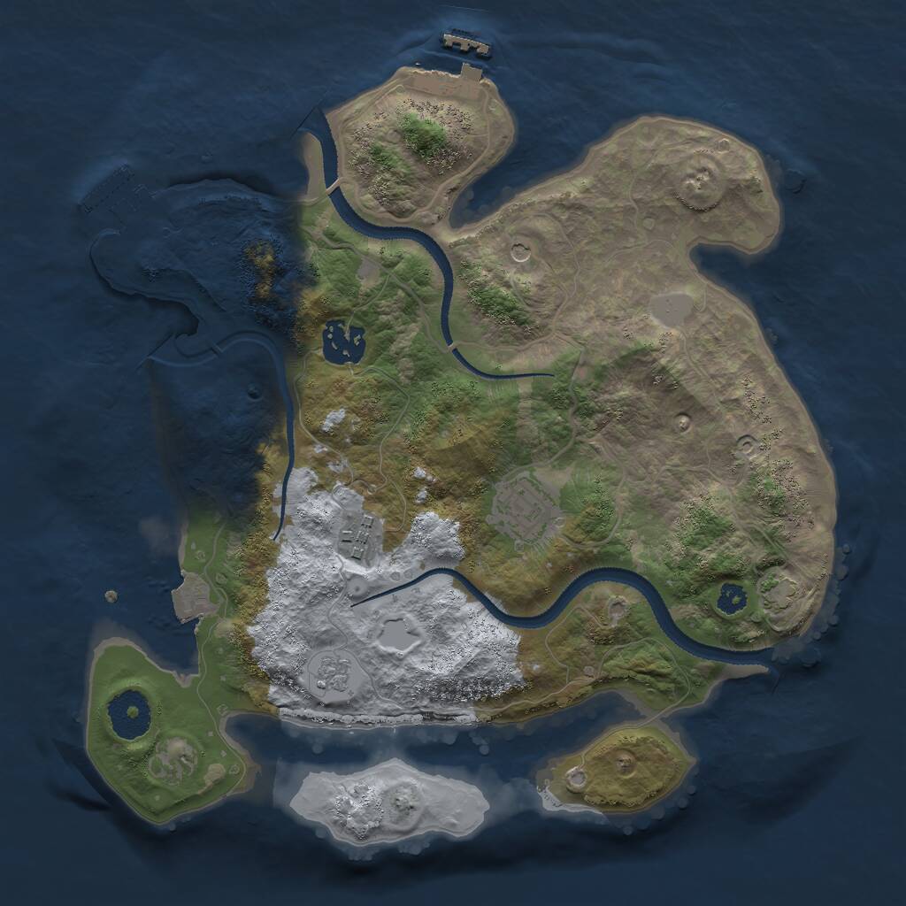 Rust Map: Procedural Map, Size: 3000, Seed: 612346, 9 Monuments