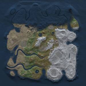 Thumbnail Rust Map: Procedural Map, Size: 3500, Seed: 1382132674, 14 Monuments