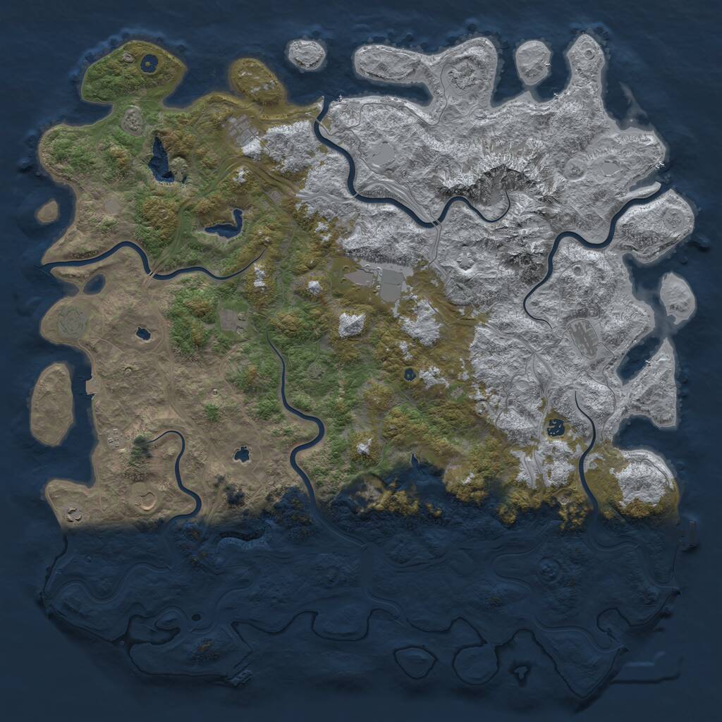 Rust Map: Procedural Map, Size: 6000, Seed: 1967993905, 17 Monuments