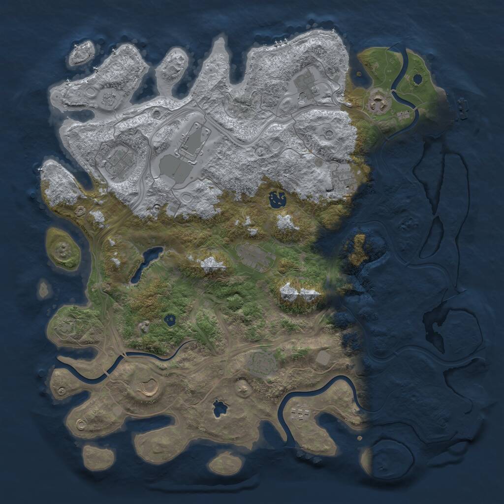 Rust Map: Procedural Map, Size: 4250, Seed: 1380841729, 16 Monuments